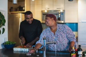 older couple cooking