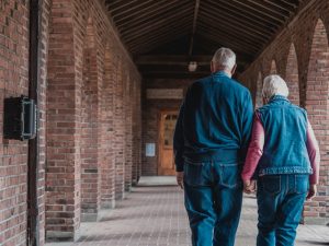 older couple walking