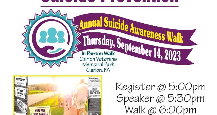 Clarion County Suicide Awareness Walk