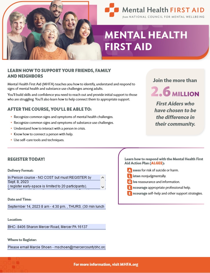 Mental Health First Aid event