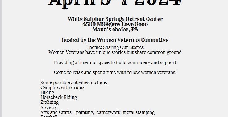 Women Veterans Retreat 2024
