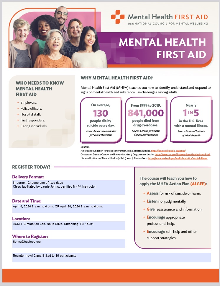 Mental Health First Aid Kittanning