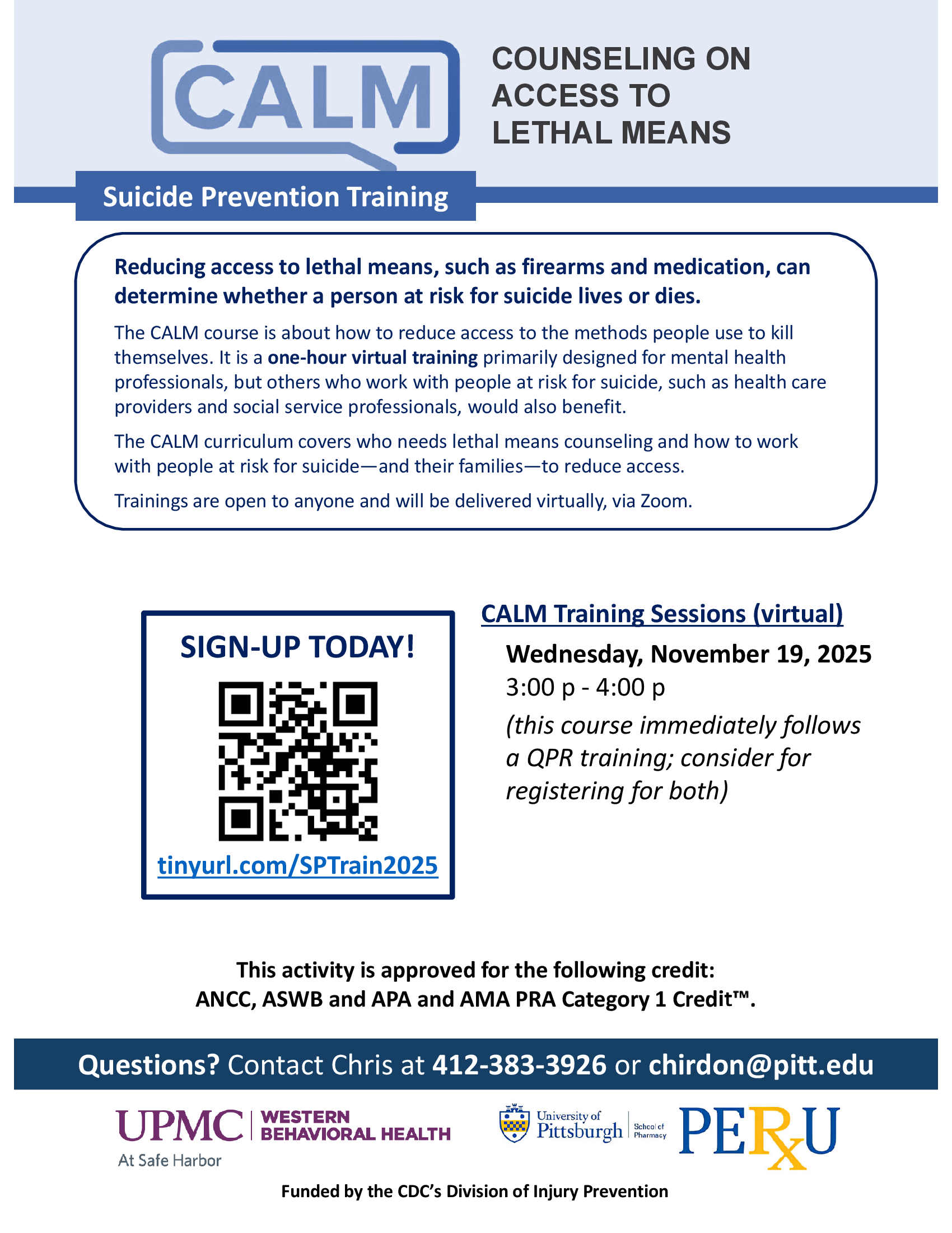 flyer – CALM Training Nov 19 2025