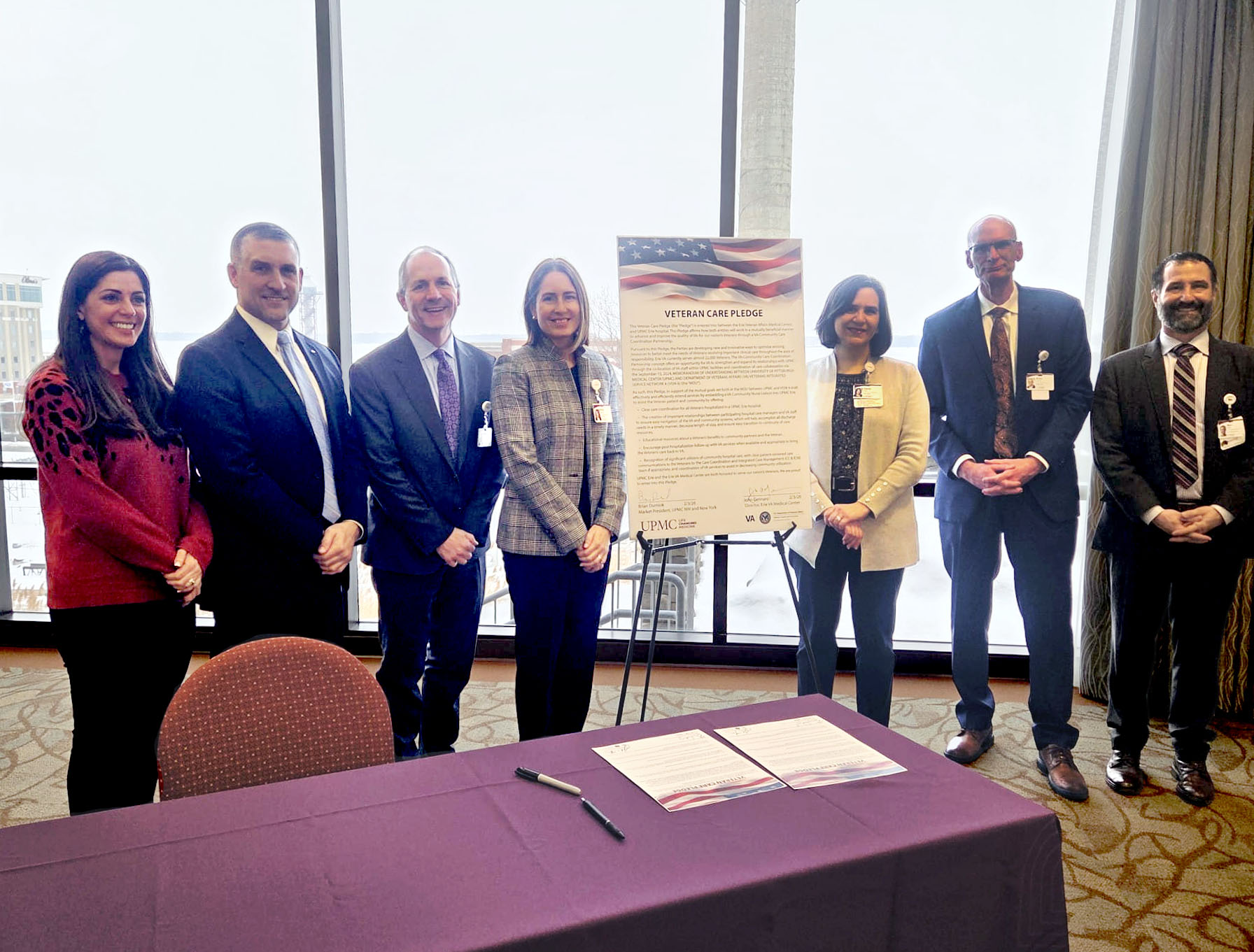 Veterans' care pledge signing at UPMC Hamot